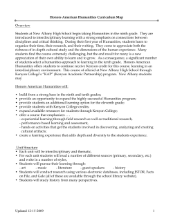 Updated 12-15-2009 1 Honors American Humanities