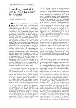 Reworkings, and Mats Ek`s Giselle: Challenges for