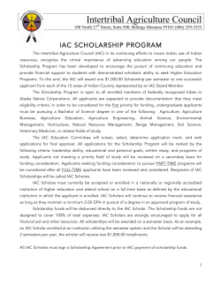 Scholarship Program - Intertribal Agriculture Council
