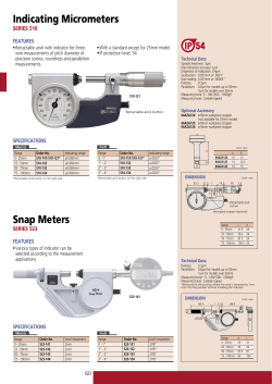 Indicating Micrometers Snap Meters