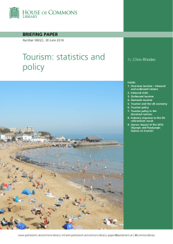 Tourism: statistics and policy