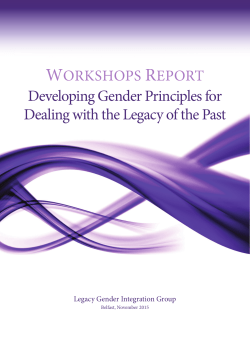 Developing Gender Principles for Dealing with the