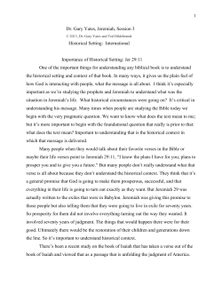 Dr. Gary Yates, Jeremiah, Session 3 Historical Setting: International