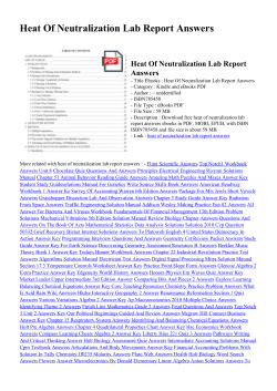 Heat Of Neutralization Lab Report Answers