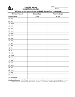 Irregular Verbs - English