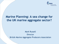 Marine Planning: A sea change for the UK marine aggregate
