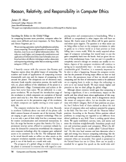 Reason, Relativity, and Responsibility in Computer Ethics