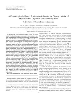 A Physiologically Based Toxicokinetic Model for Dietary Uptake of