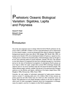 Prehistoric oceanic biological variation : Sigatoka, Lapita and