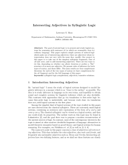 Intersecting Adjectives in Syllogistic Logic