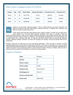 Stable isotopes of rubidium available from ISOFLEX Properties of