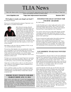 TLIA News &ndash; Summer 2014 - Tripplake Improvement Association