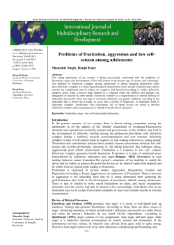Problems of frustration, aggression and low self