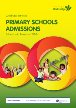 Primary Schools Admissions booklet