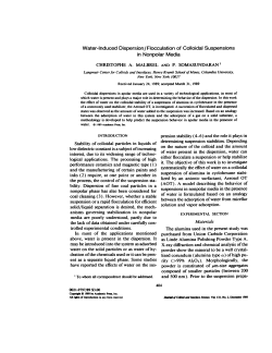 Water-Induced Dispersion/Flocculation of Colloidal Suspensions in
