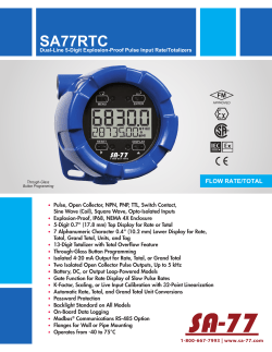 Sa77rtC explosion-Proof Pulse Input rate/totalizers