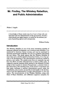 Mr. Findley, The Whiskey Rebellion, and Public Administration