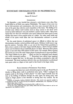 Economic Discrimination in Professional Sports