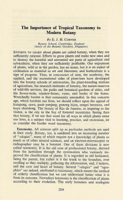 The Importance of Tropical Taxonomy" to Modem Botany