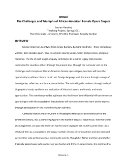 Brava! The Challenges and Triumphs of African
