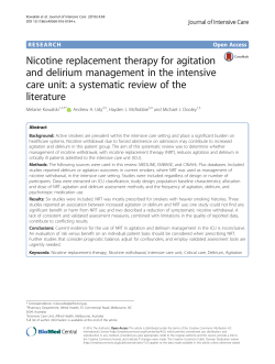 Nicotine replacement therapy for agitation and delirium