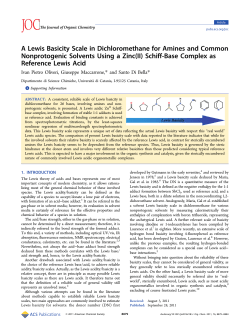A Lewis Basicity Scale in Dichloromethane for Amines and Common