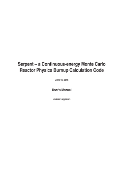 Serpent manual - Serpent Monte Carlo code