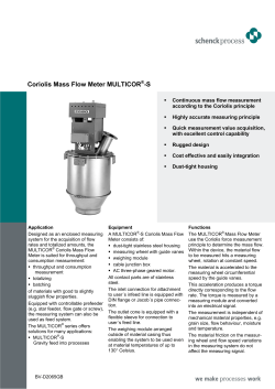 Coriolis Mass Flow Meter MULTICOR&reg;-S