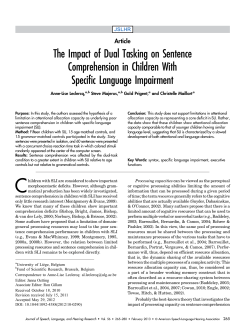 The Impact of Dual Tasking on Sentence Comprehension in
