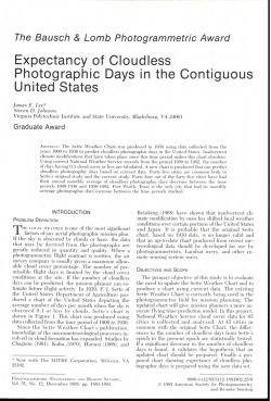 Expectancy of Cloudless Photographic Days in the