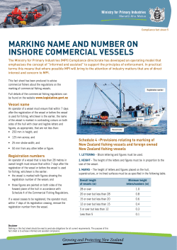 MARKING NAME AND NUMBER ON INSHORE COMERCIAL