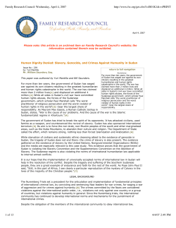 "Human Dignity Denied: Slavery, Genocide, and Crimes Against