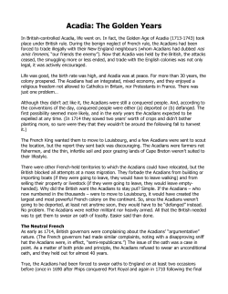 Acadia The Golden Years