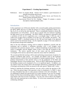Experiment 2 — Grating Spectrometer