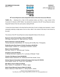 FOR IMMEDIATE RELEASE: CONTACT - Gasparilla Festival of the
