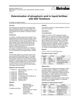 Determination of phosphoric acid in liquid fertilizer with 859 Titrotherm