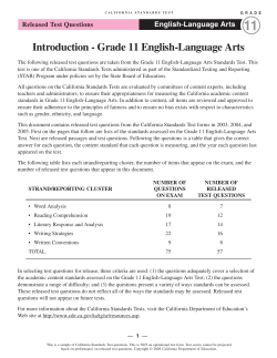 CST Grade 11 Released Questions