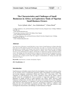 The Characteristics and Challenges of Small Businesses in Africa