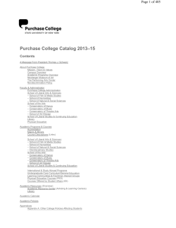 Purchase College Catalog 2013&ndash;15