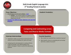 Comparing and Contrasting across Texts and Diverse Media Formats