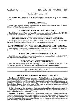 ROAD SAFETY BILL SOUTH MELBOURNE LAND BILL (No. 2