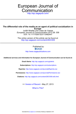 Media as an agent of political socialization