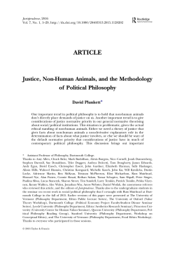 ARTICLE Justice, Non-Human Animals, and the Methodology of