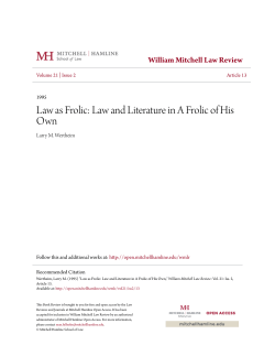 Law and Literature in A Frolic of His Own