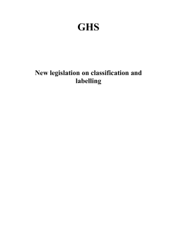 New legislation on classification and labelling