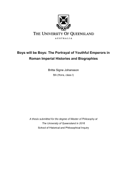 Boys will be Boys: The Portrayal of Youthful Emperors in Roman