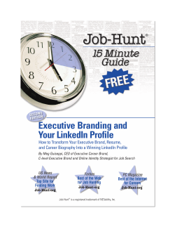 Executive Branding and Your LinkedIn Profile - Job