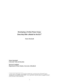 Developing a Civilian Peace Corps