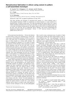 Nanostructure fabrication in silicon using cesium to pattern a self
