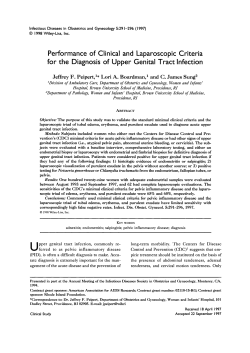 for the Diagnosis of Upper Genital Tract Infection